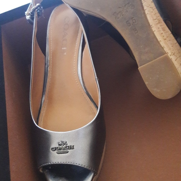 Ginuine Metallic Coach Cork wedges - Picture 4 of 4